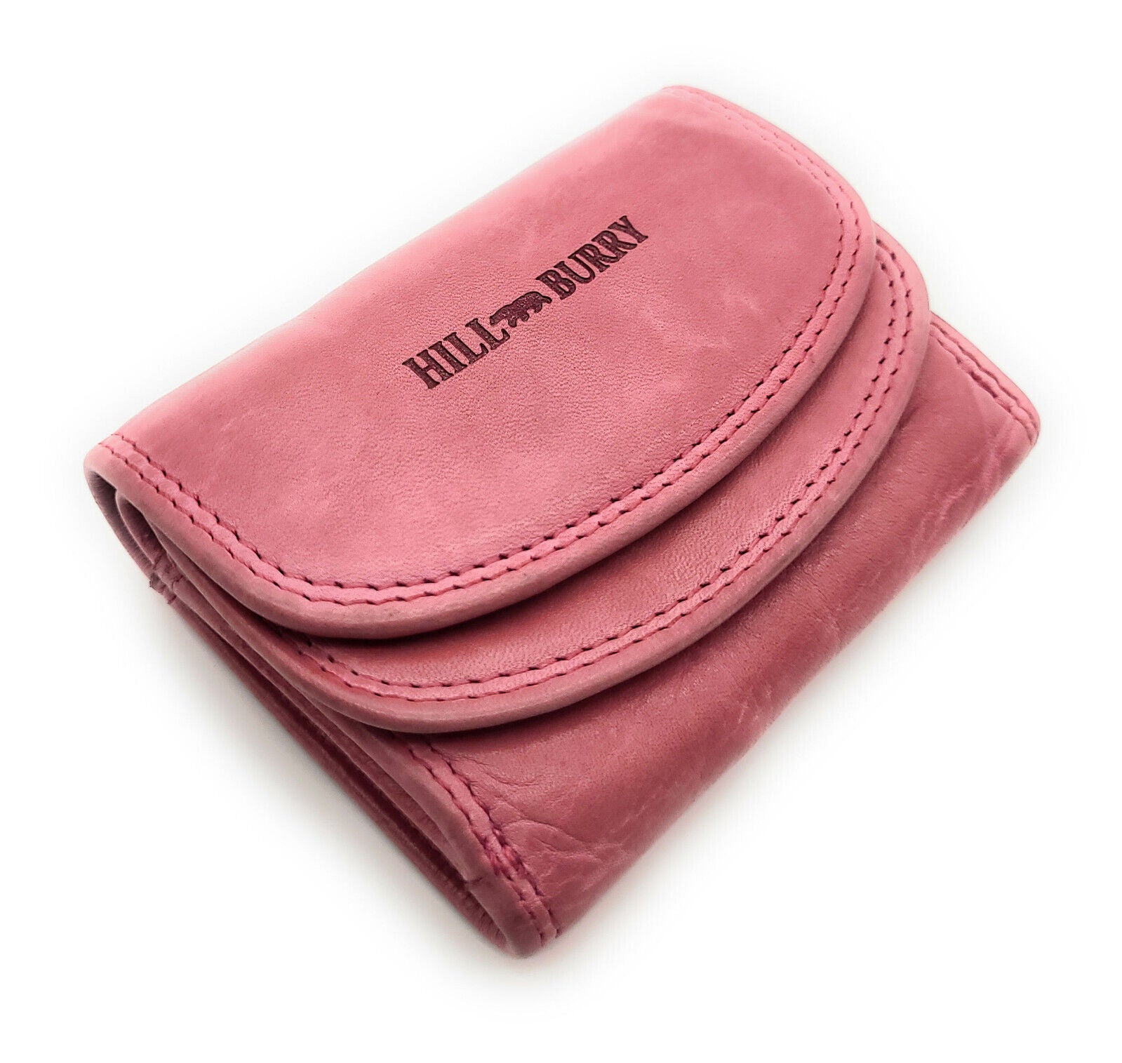 Hill Burry kleine echt Leder Damen Geldbörse Portemonnaie Waschleder RFID Schutz pink