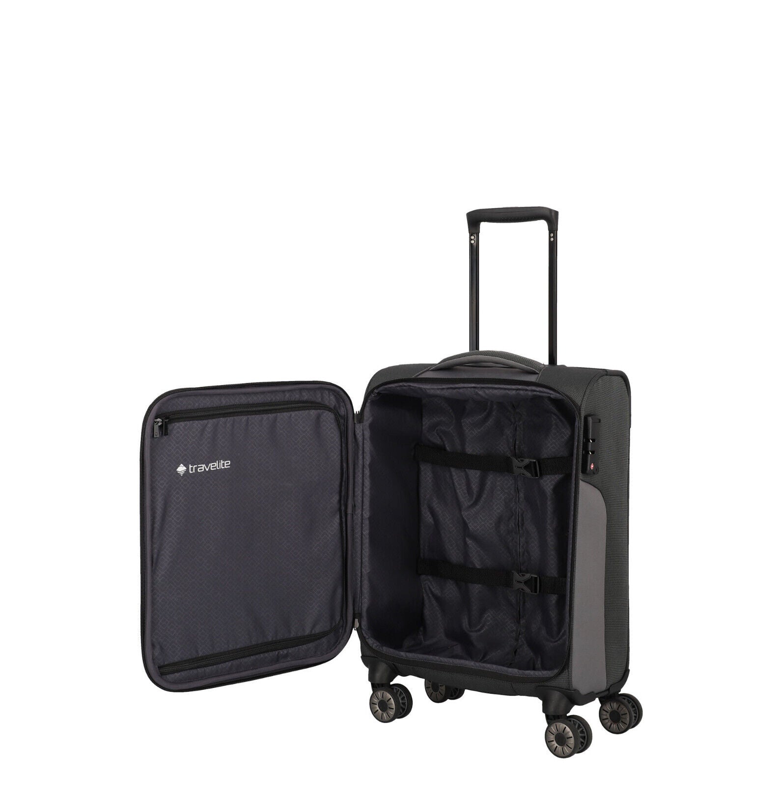 Travelite VIIA Reisekoffer Trolley Bord-Koffer 55cm Handgepäck Bordgepäck 4Rad TSA schiefer