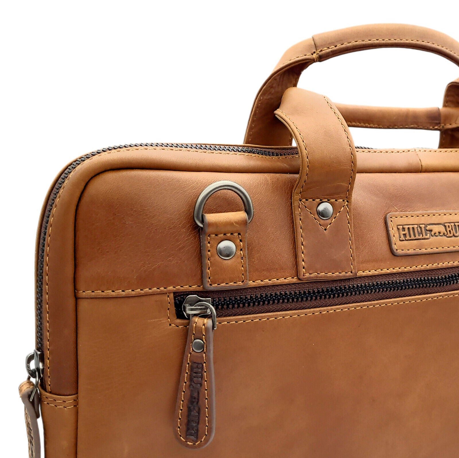 Hill Burry Echtleder Business-Tasche | Premium Laptoptasche 13 Zoll