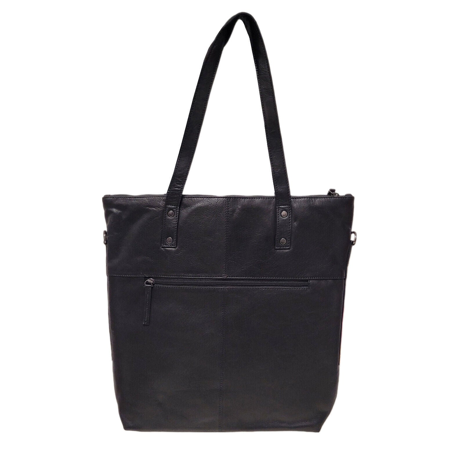 großer echt Leder Damen Shopper Handtasche Schultertasche Penelope schwarz