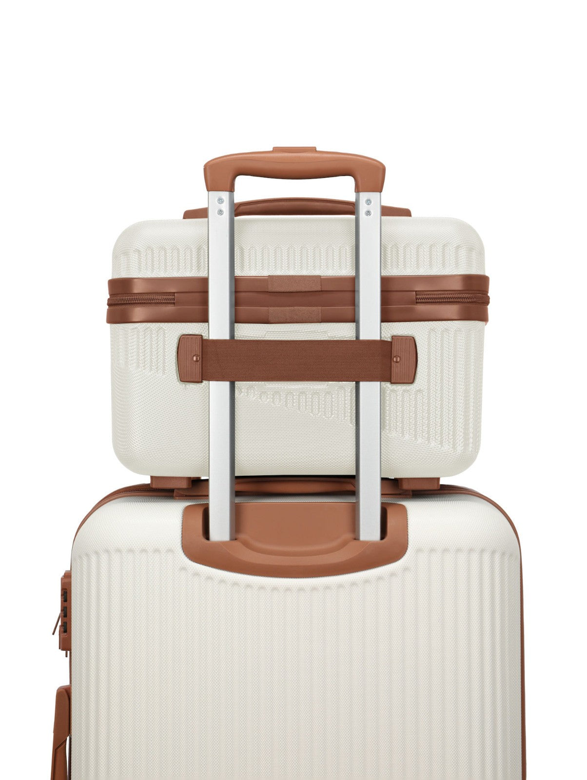 Travelite Bali Beautycase Kosmetikkoffer Kulturtasche Bordtasche weiß cognac