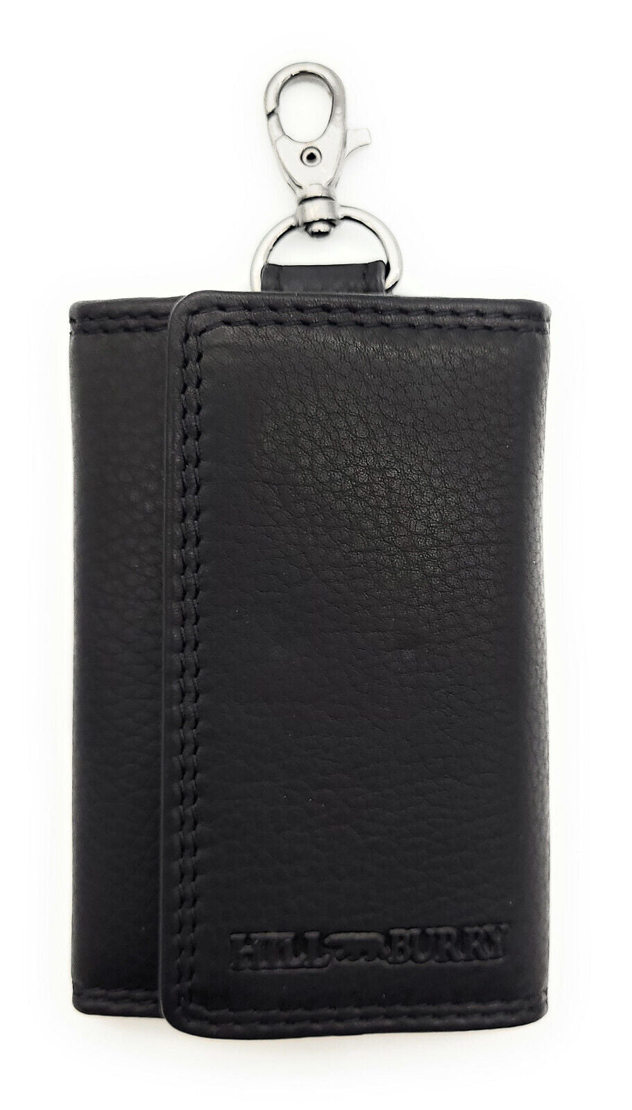Hill Burry echt Leder Schlüsseletui Schlüsselgarage klassiche Hakenleiste schwarz