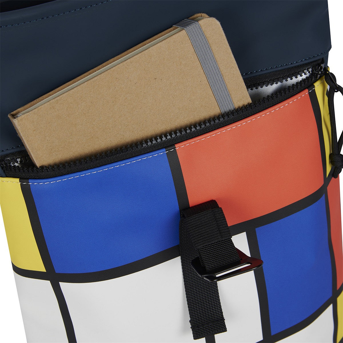 New Rebels Rolltop Cityrucksack Los Angeles – Stylischer Rolltop Rucksack mit Mondrian-Design, Wasserabweisend & Praktisch