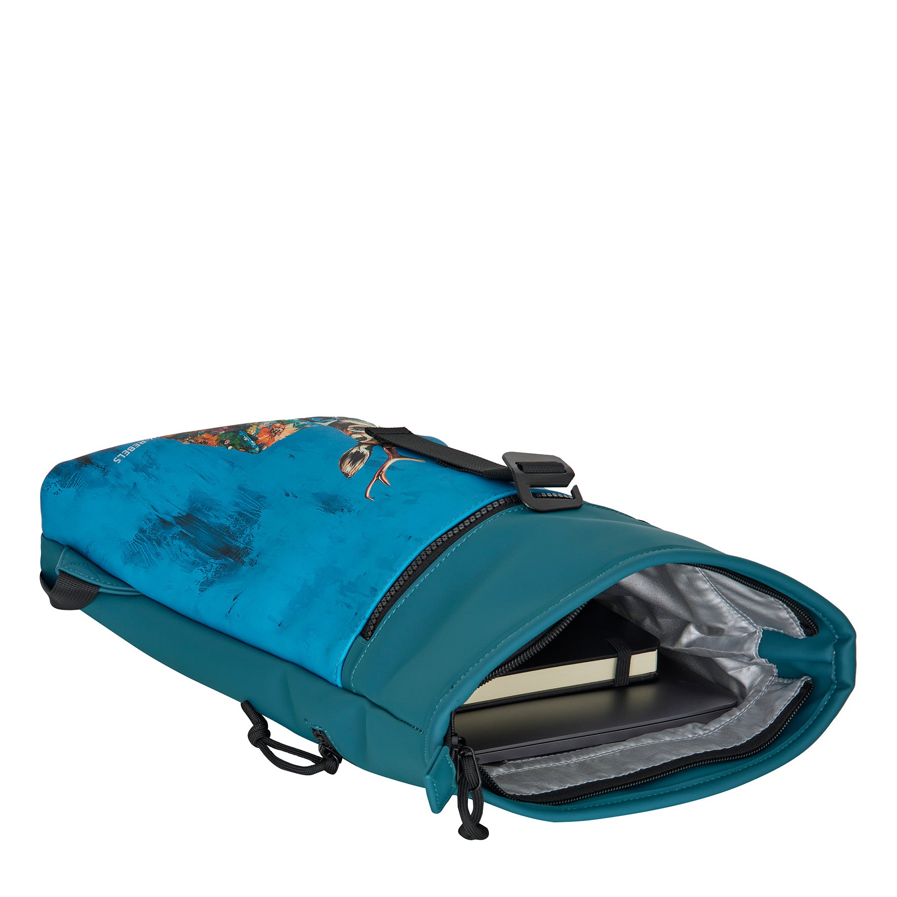 New Rebels Rolltop Cityrucksack Los Angeles – Stylischer Rolltop Rucksack mit Hirsch-Design, Wasserabweisend & Praktisch