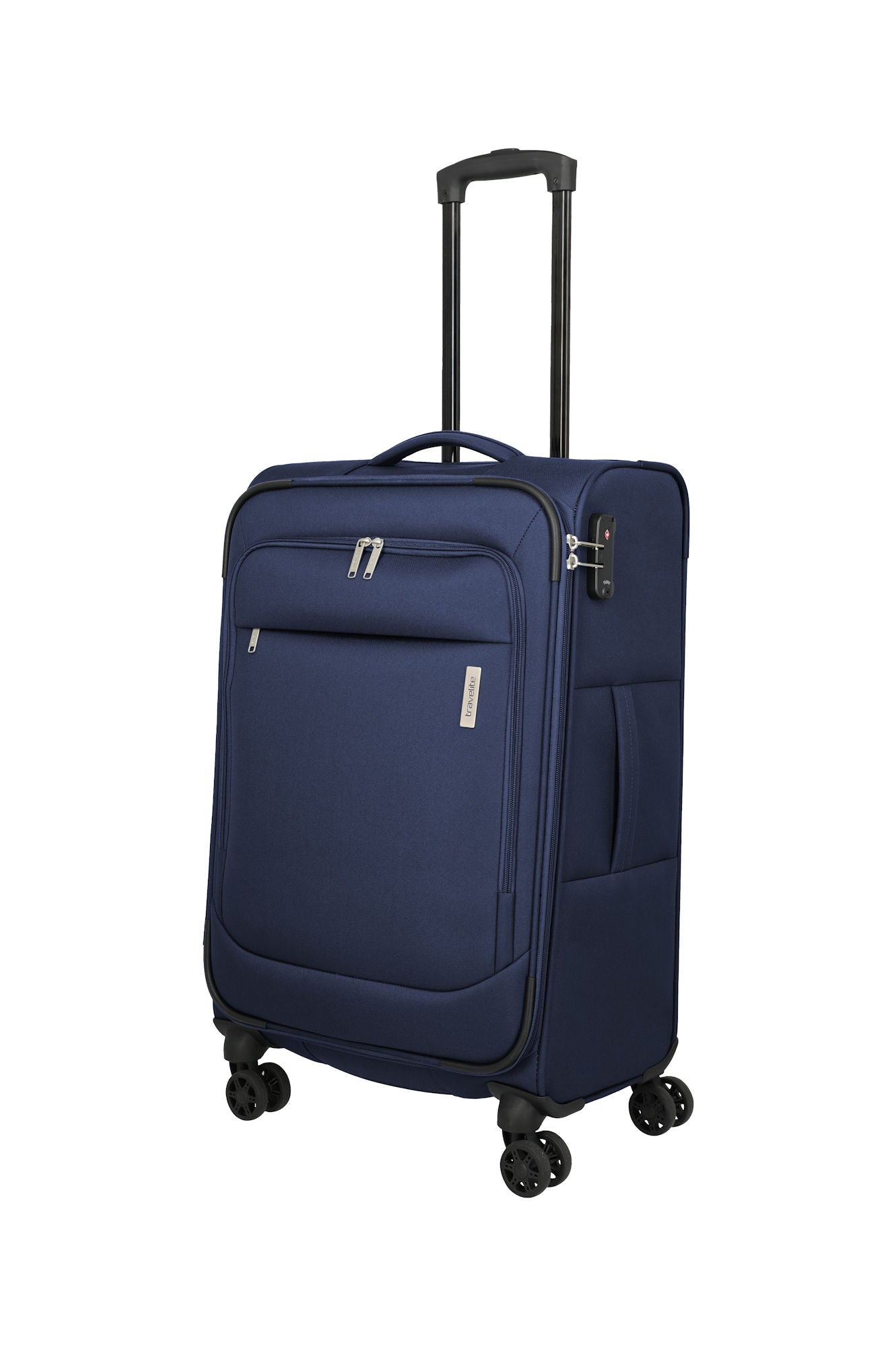 Travelite Priego Trolley M 66 cm – Reisekoffer mit 4 Rollen & TSA-Schloss navy