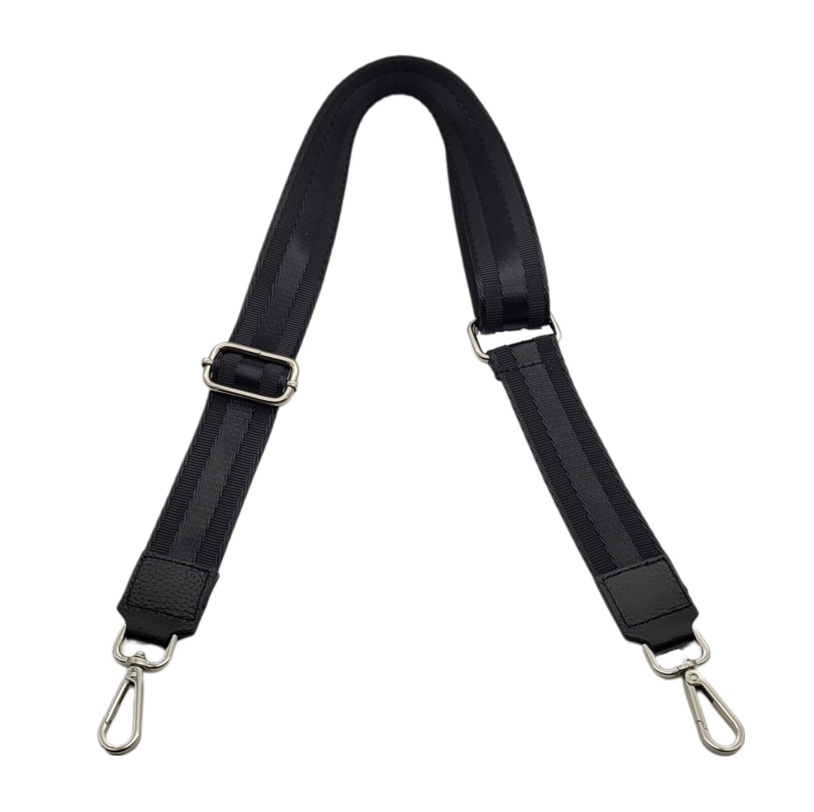 Ersatz Taschengurt Schultergurt Tragegurt Schulterriemen 4cm made in Italy schwarz silber