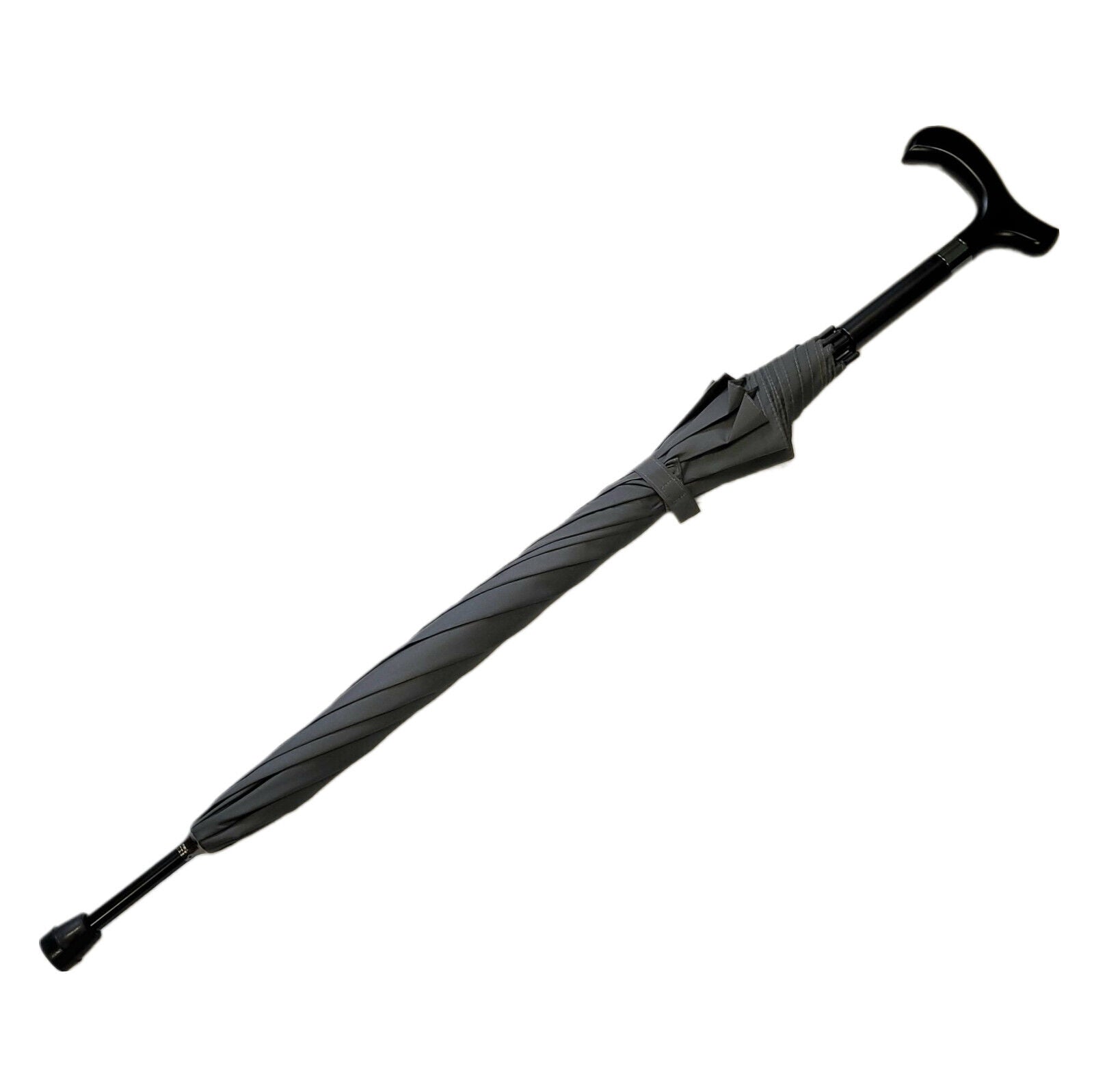 Dr. Neuser Regenschirm Stützschirm Gehhilfe Gehstock Fritzgriff Gummipuffer anthrazit grau