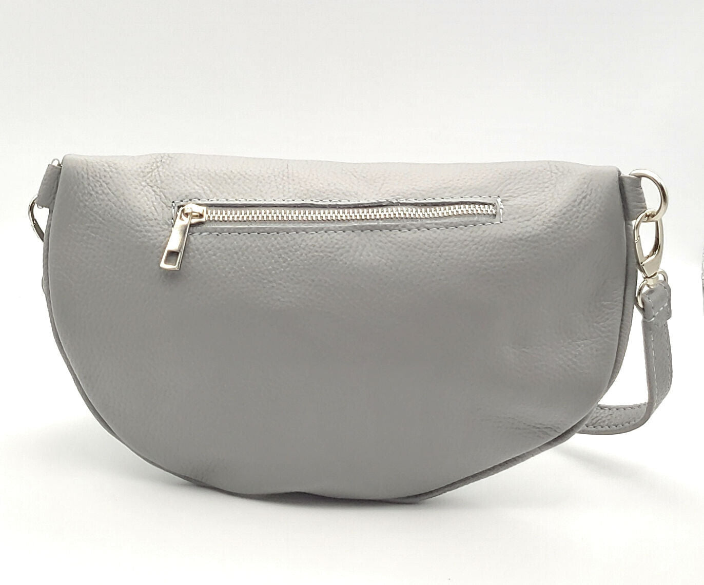 echt Leder XL Damen Crossbag Umhängetasche Schultertasche Handtasche made in Italy dunkelgrau