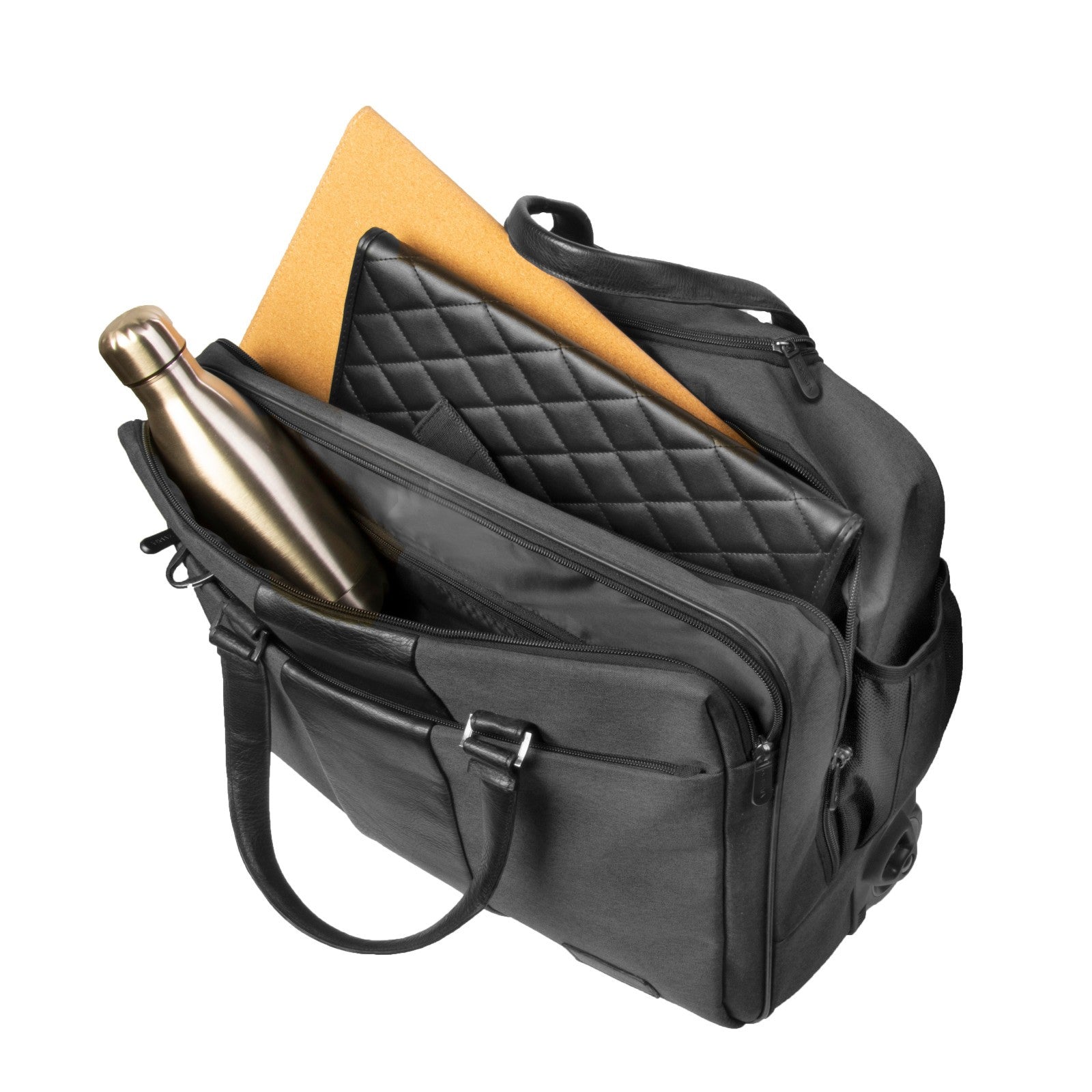 Dermata Office Case Trolley 46x37x21 cm | Laptopfach 17" | Polycanvas | Business Reisetasche mit Rollen & Organizer schwarz