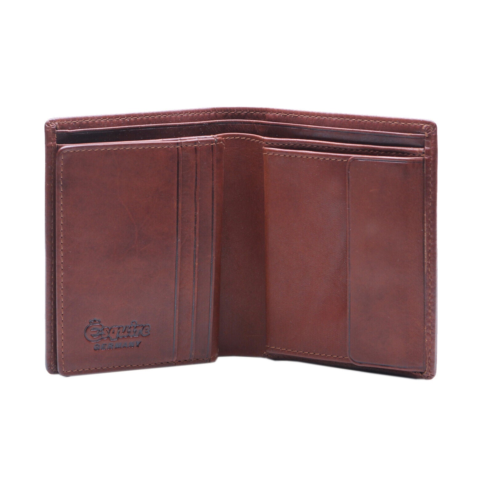 Esquire kompakte echt Leder Geldbörse Portemonnaie mit RFID Schutz braun