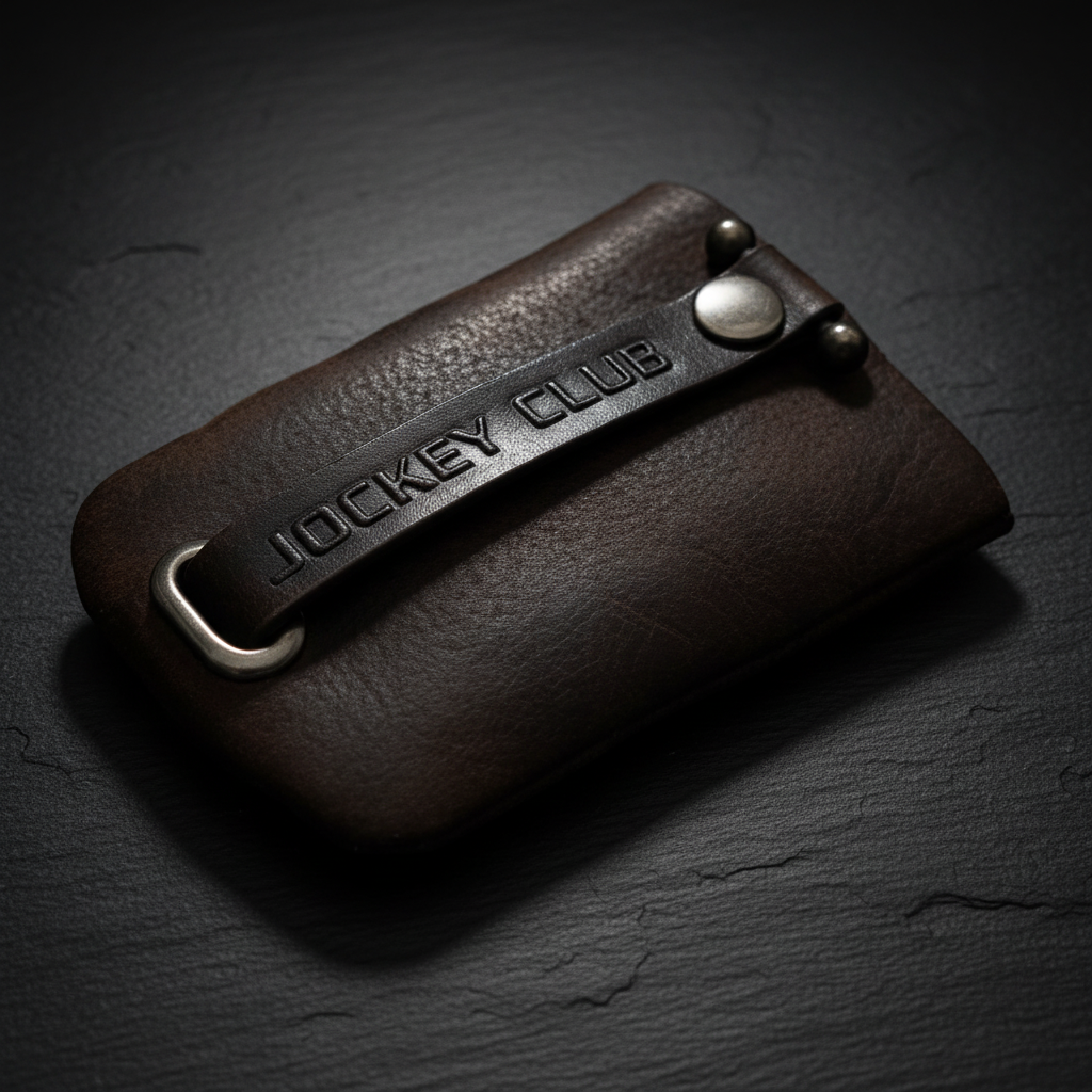 Jockey Club echt Leder Schlüsseletui Schlüsselglocke Büffel-Vollleder braun