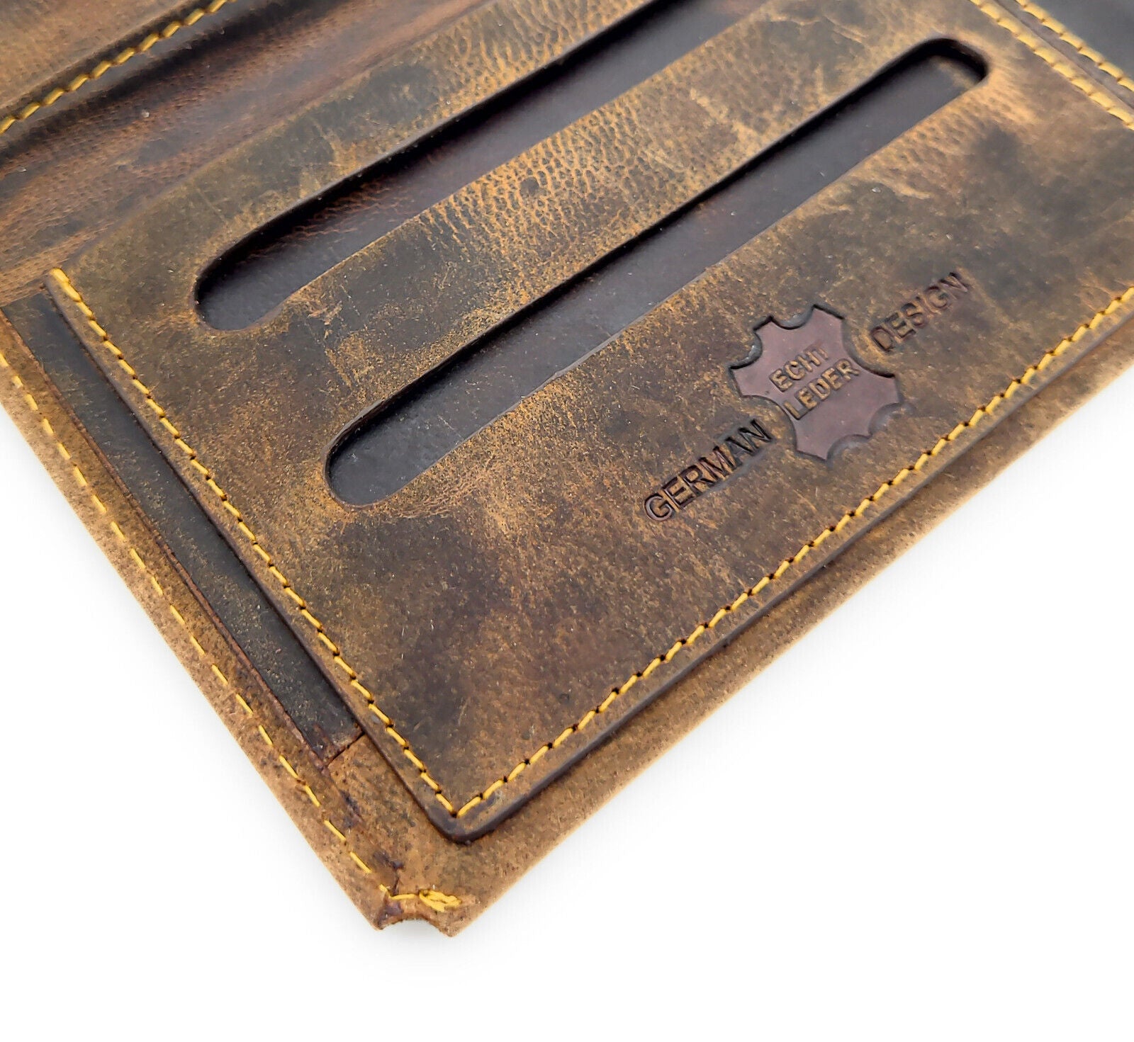 Tabakbeutel aus Büffelleder – mit Fächern für Blättchen, Filter & Feuerzeug braun