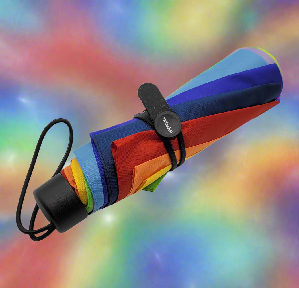 Regenschirm Taschenschirm Regenbogen Schirm Ø90cm leicht und handlich bunt