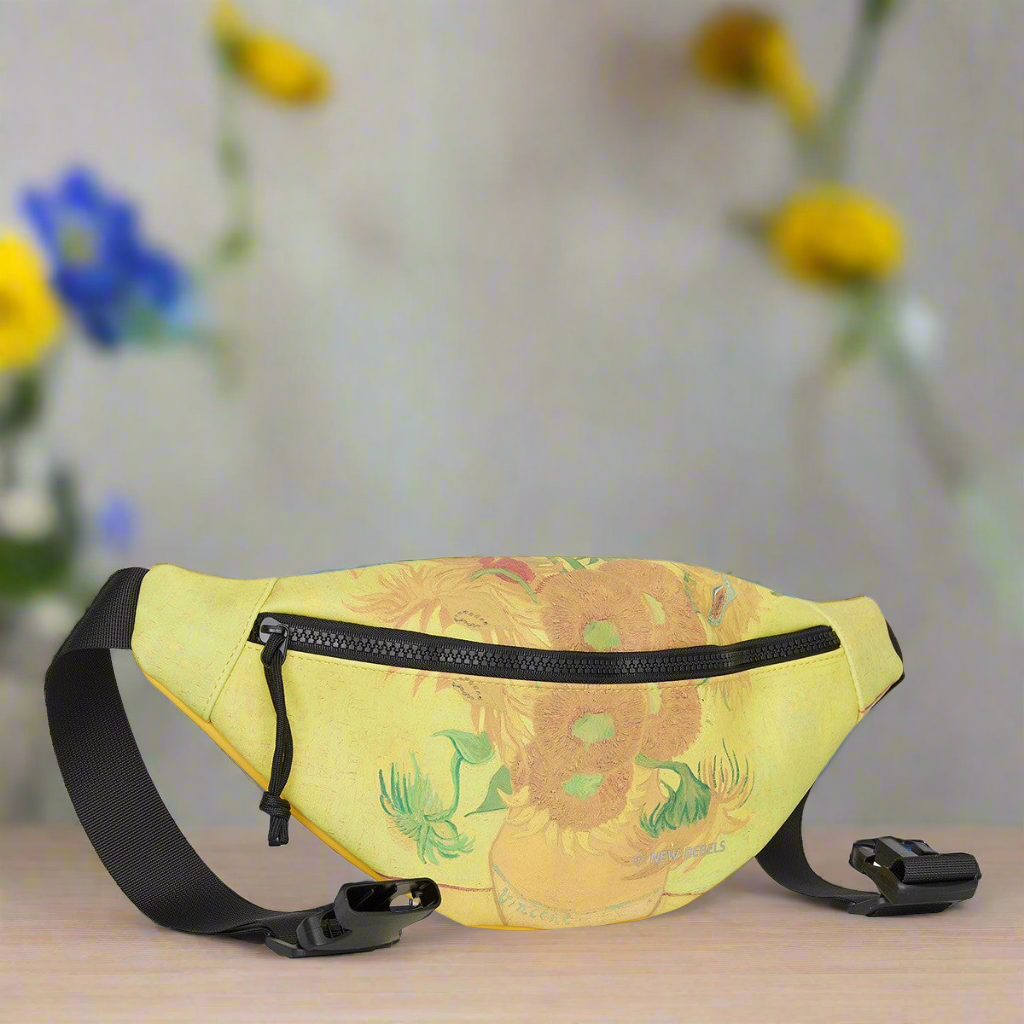 New Rebels Brooklyn Waistbag – Bauchtasche mit Van Gogh Sonnenblumen, wasserabweisend & leicht