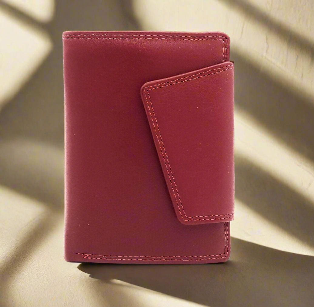 Jockey Club echt Leder Damen Geldbörse Portemonnaie Geldbeutel viele Fächer mit RFID Schutz rot