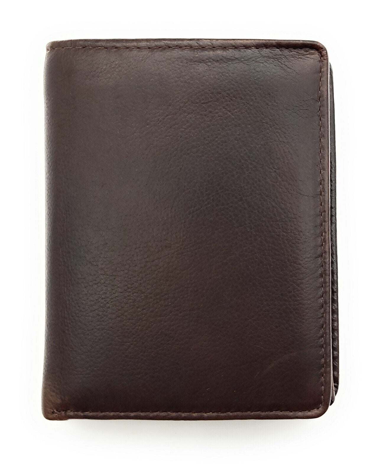 Jockey Club kompakte echt Leder Geldbörse Portemonnaie mit RFID Schutz gewachstes Rindleder braun