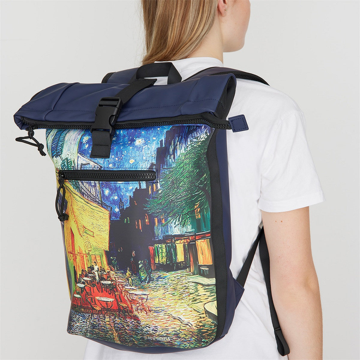 New Rebels Van Gogh Rucksack – Rolltop, wasserabweisend, Laptopfach