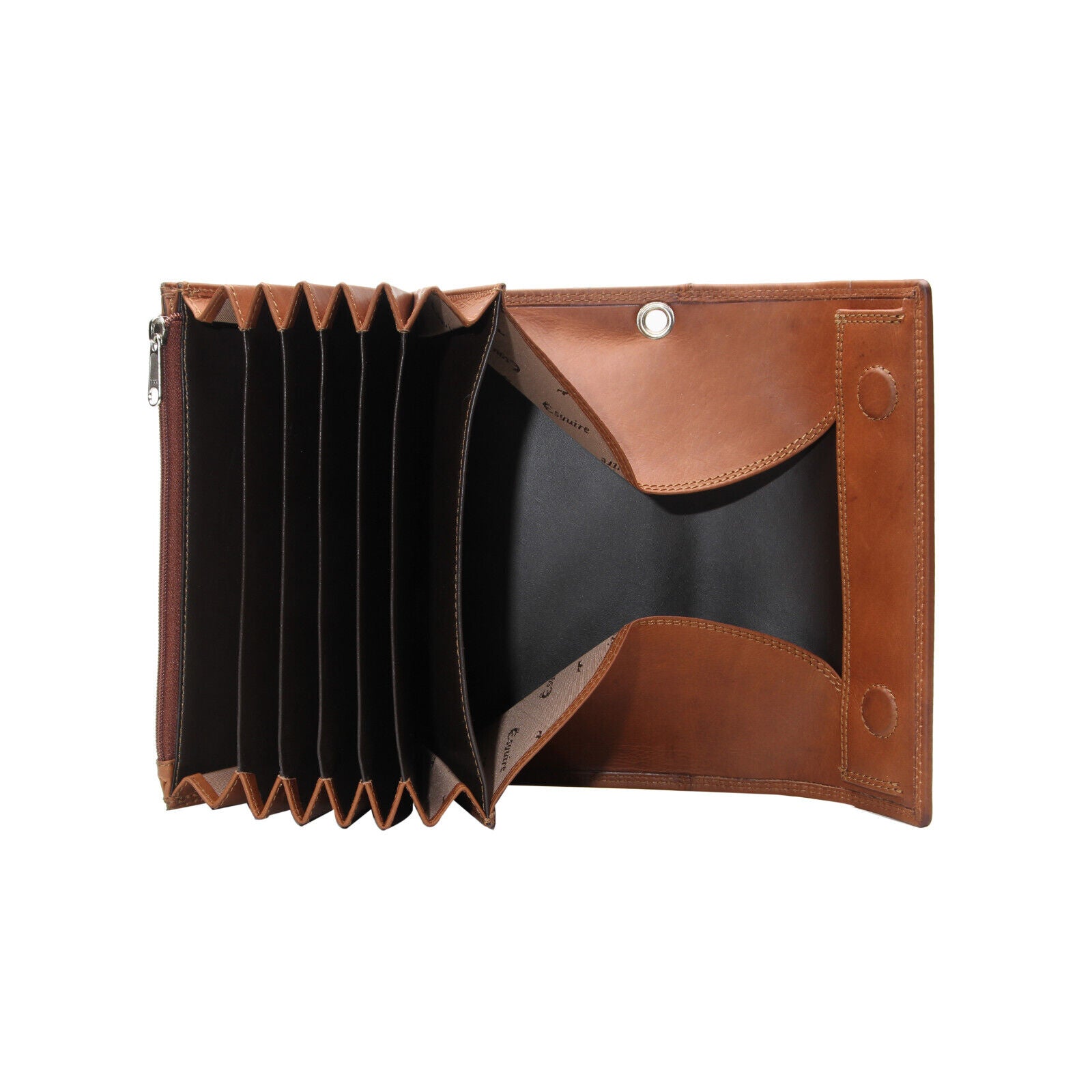 Esquire echt Leder Kellnerbörse Geldbörse Portemonnaie Taxibörse Magnetverschluss braun