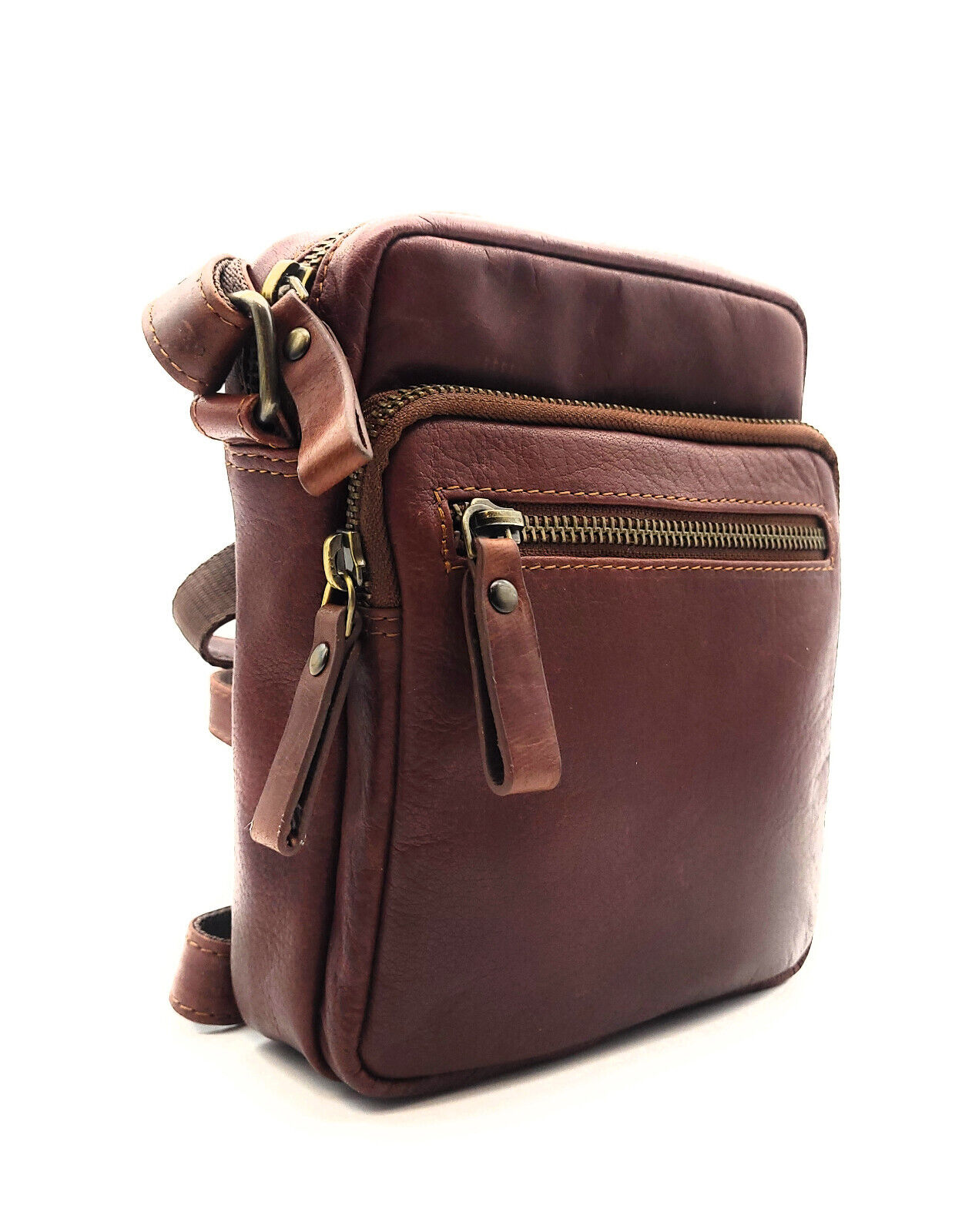 Lemasi echt Leder Herren Schultertasche Umhängetasche Crossbag Handtasche braun