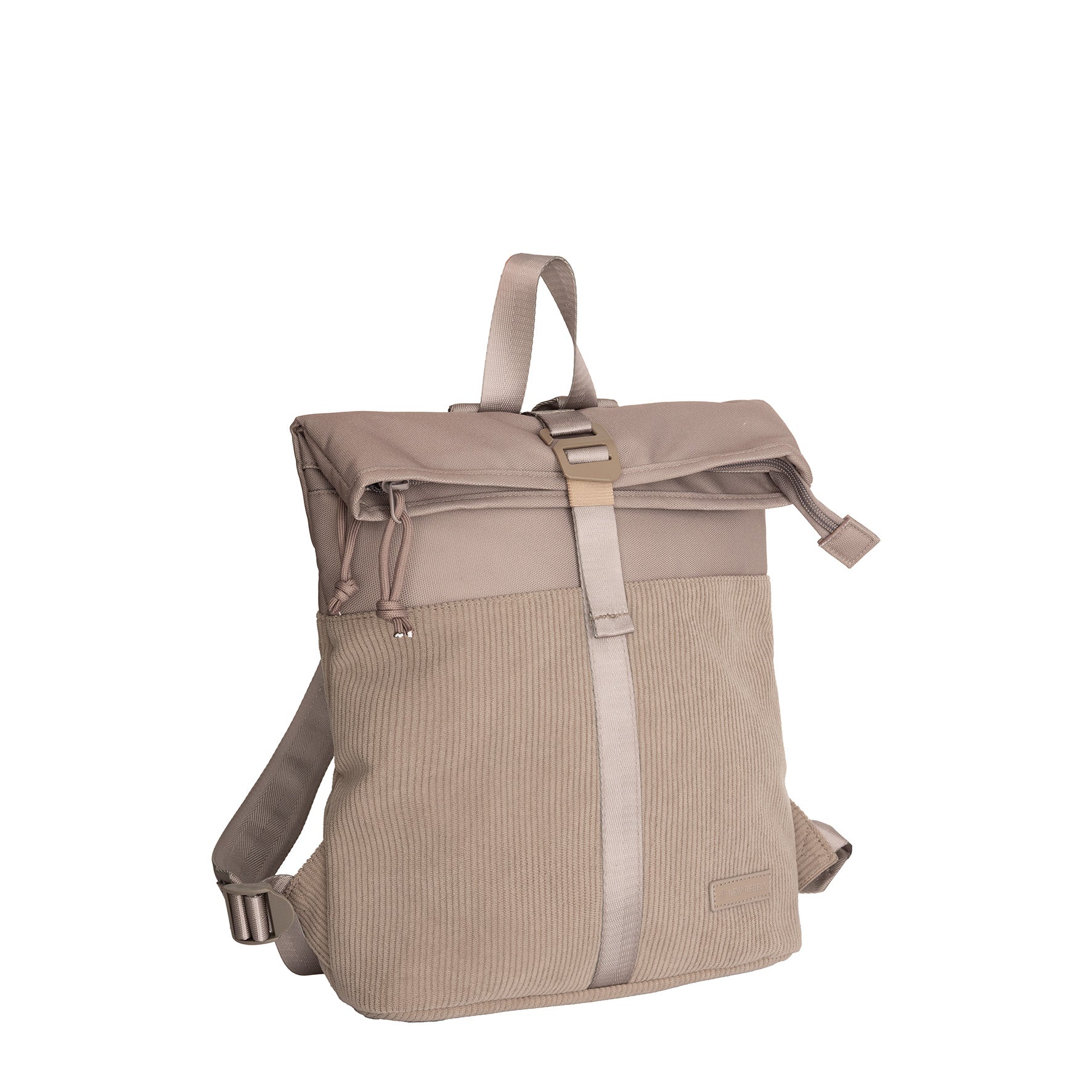 New Rebels Ribbi Roll Up Rolltop City Rucksack Los Angeles Kordoptik taupe