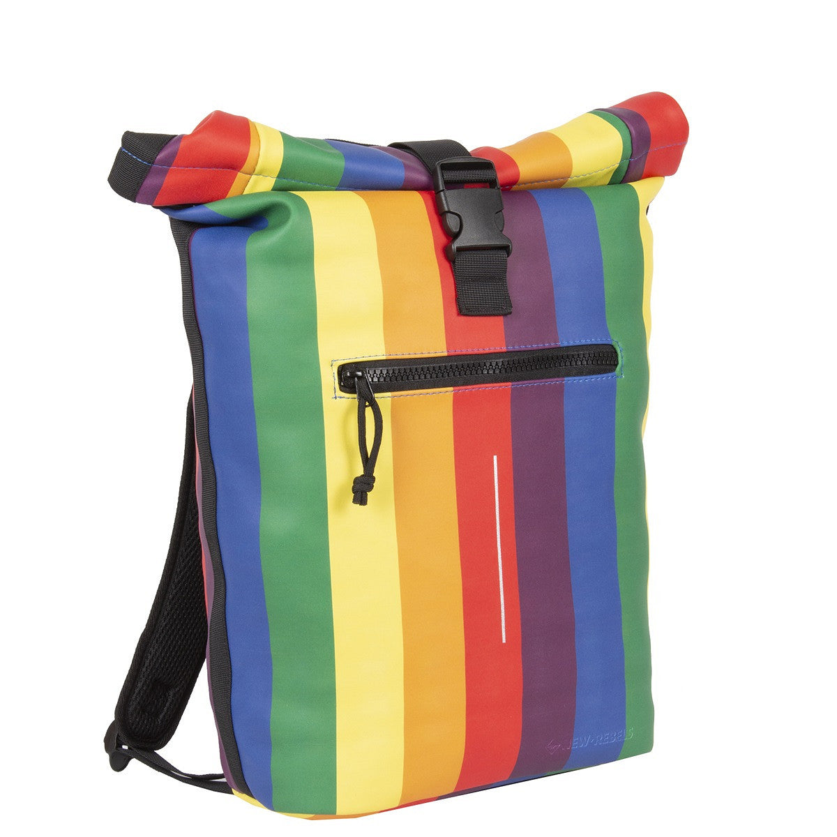 New Rebels New York Rolltop Rucksack Regenbogen – wasserabweisend, 15" Laptopfach, 15 L