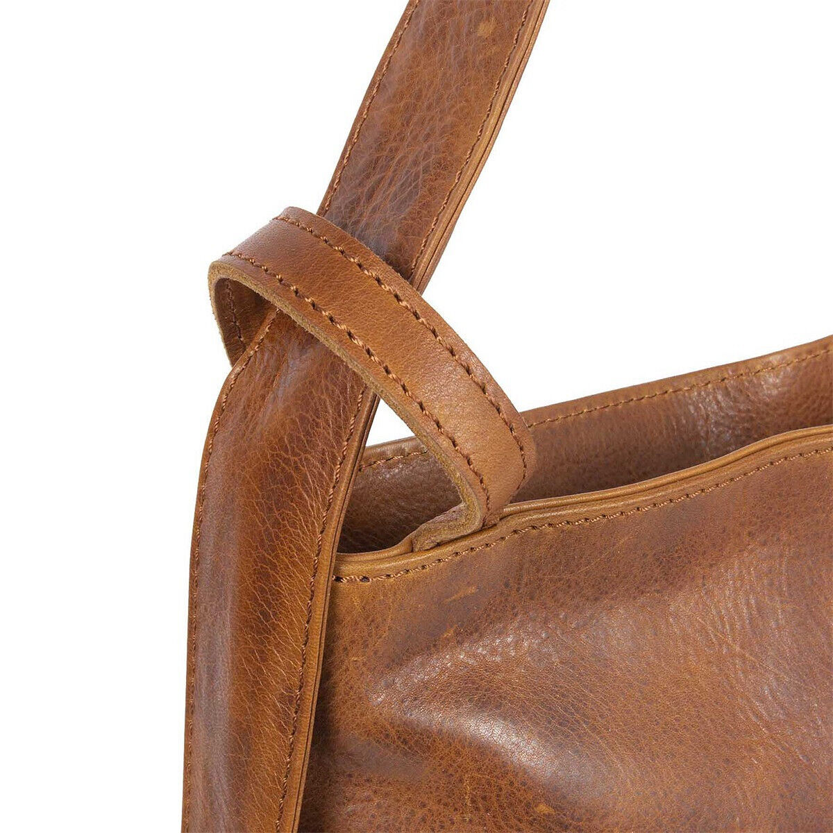 Justified Bags großer echt Leder Damen Shopper Handtasche Schultertasche Nynke vintage congac