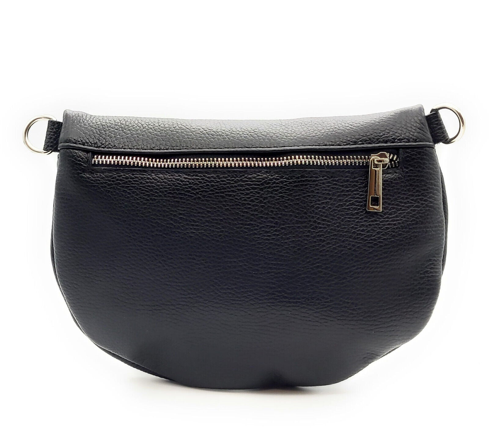 echt Leder Damen Crossbag Umhängetasche Schultertasche made in Italy schwarz