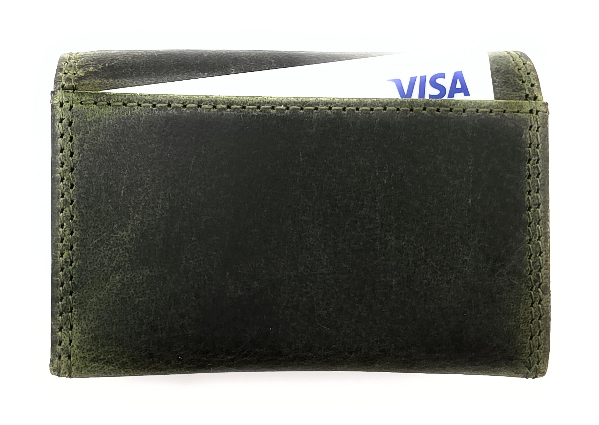 Lemasi echt Leder Mini Geldbörse Portemonnaie Wickelbörse Urlaubsbörse hunter khaki