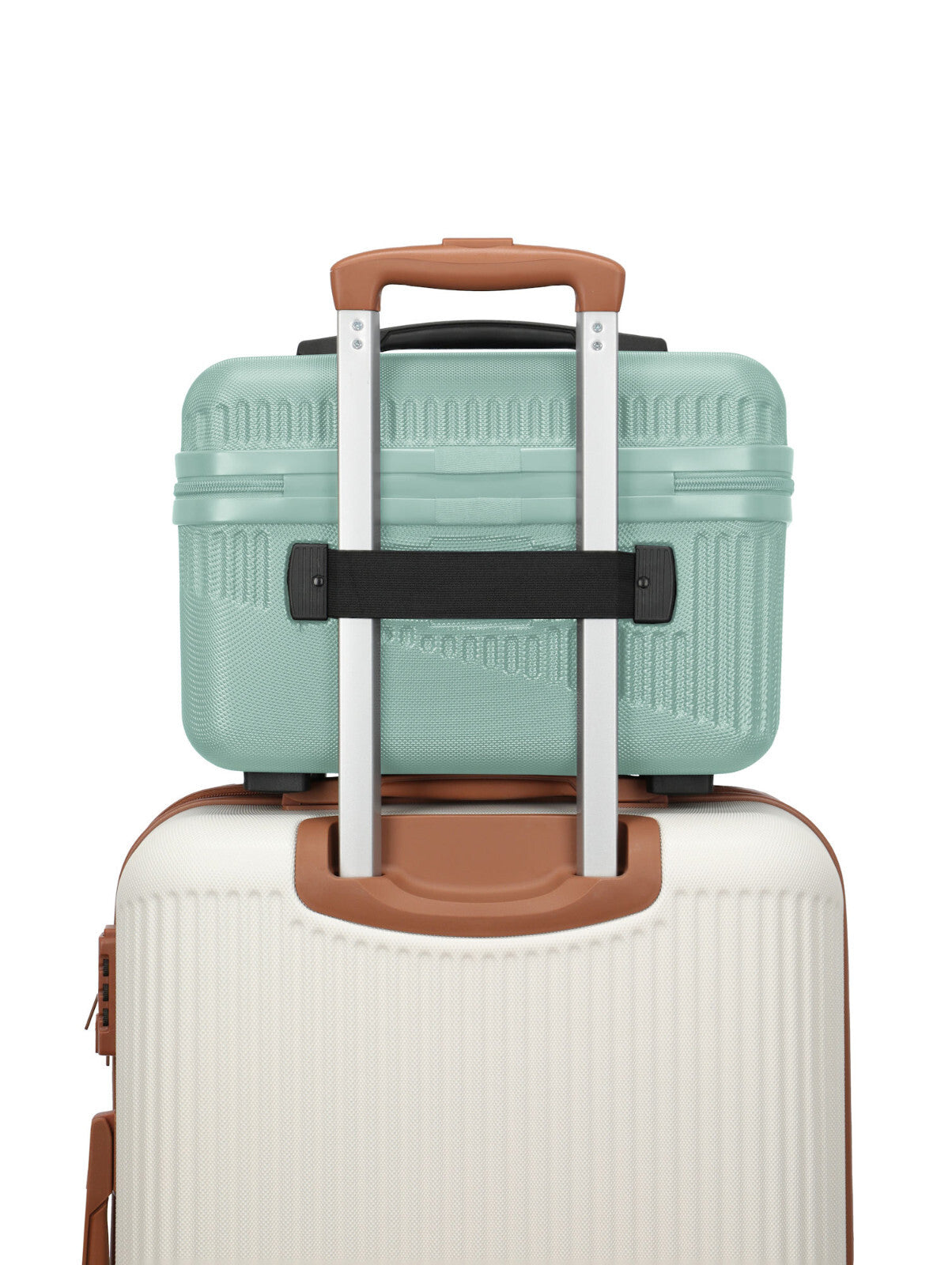 Travelite Bali Beautycase – Kosmetikkoffer 36 cm | 17 l | Hartschale mit Trolley-Aufsteckung & Schultergurt mintgrün