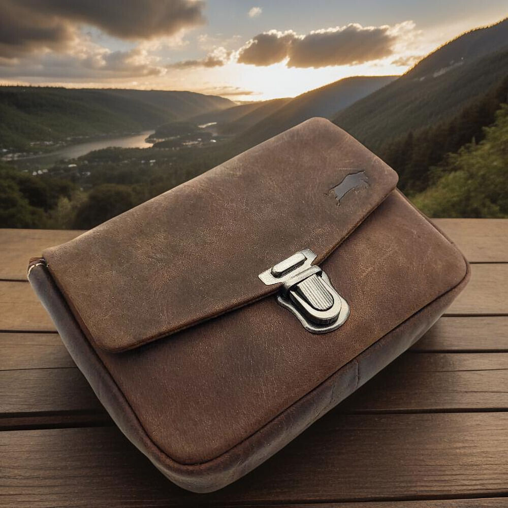 Ven Tomy kleine echt Leder Gürteltasche Bikertasche Hüfttasche Bauchtasche Vintage