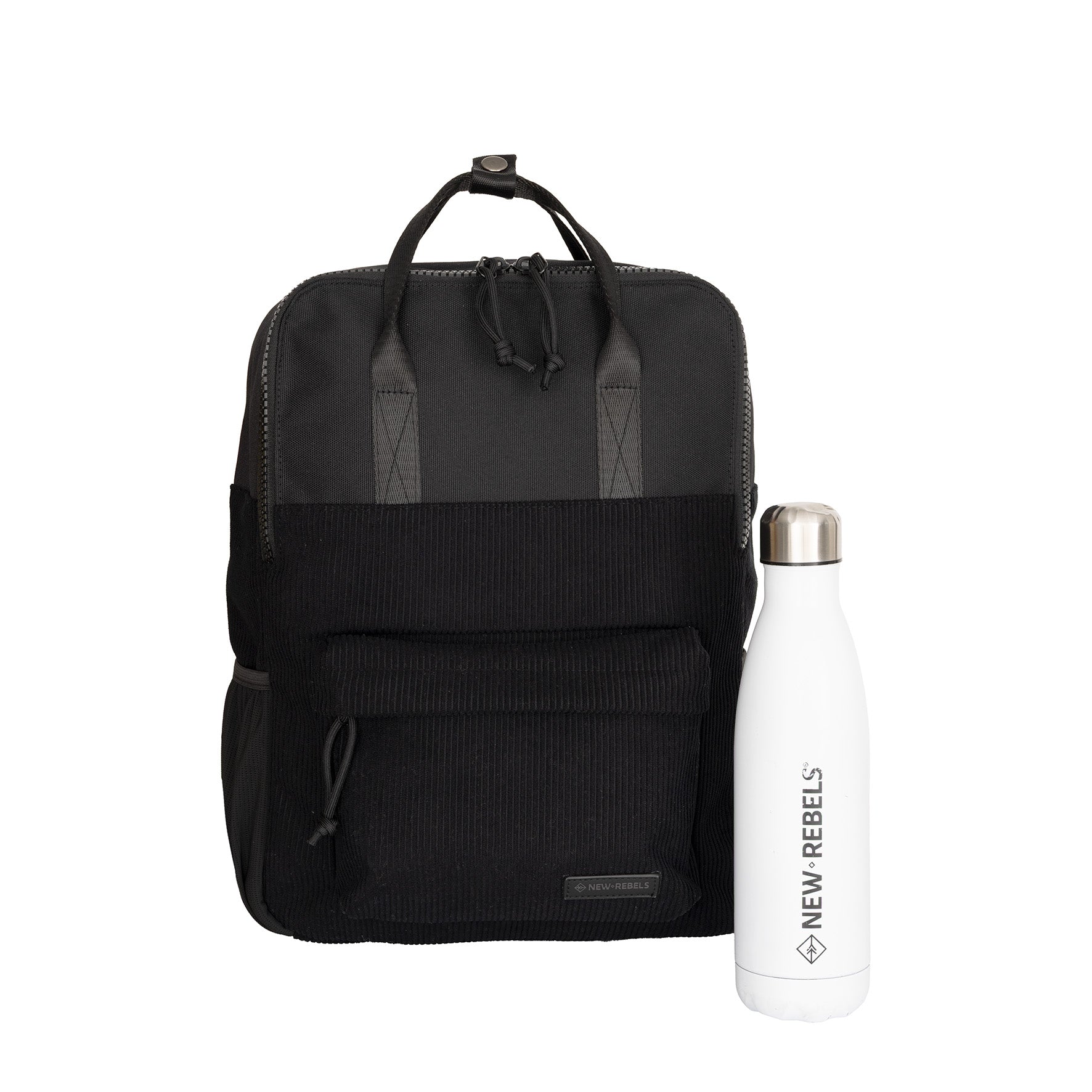 New Rebels Rucksack Ribbi Springfield mit Kordoptik und Tabletfach schwarz