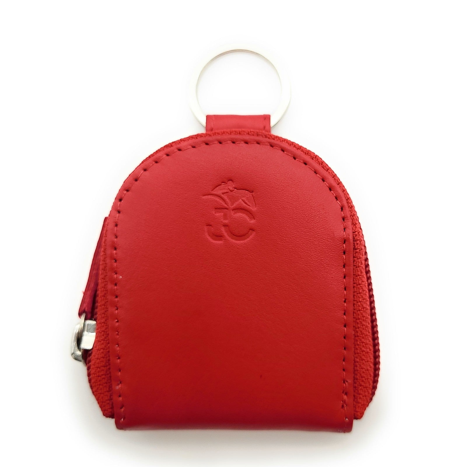 Jockey Club Nappaleder-Münzbörse mit Schlüsselring und Reißverschluss – Kompakte Geldbörse