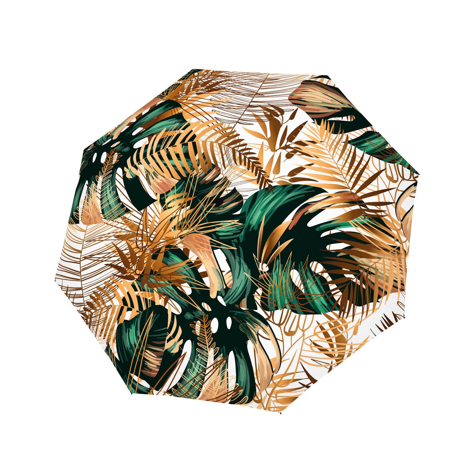 doppler Tropical Design-Regenschirm | Monstera & Palmblätter | Premium-Qualität Precious Satin