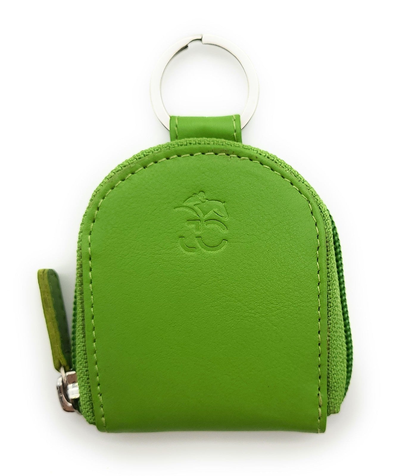 Jockey Club Nappaleder-Münzbörse mit Schlüsselring und Reißverschluss – Kompakte Geldbörse