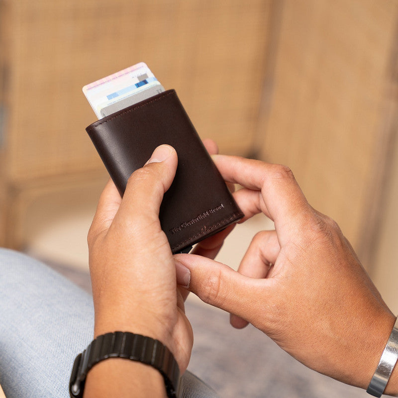 The Chesterfield Brand echt Leder Kreditkartenetui Geldbörse Palma dunkelbraun