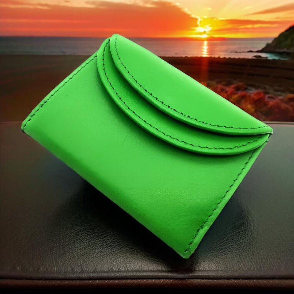 Jockey Club echt Leder Mini Geldbörse Wickelbörse Urlaubsbörse mit RFID Schutz limette