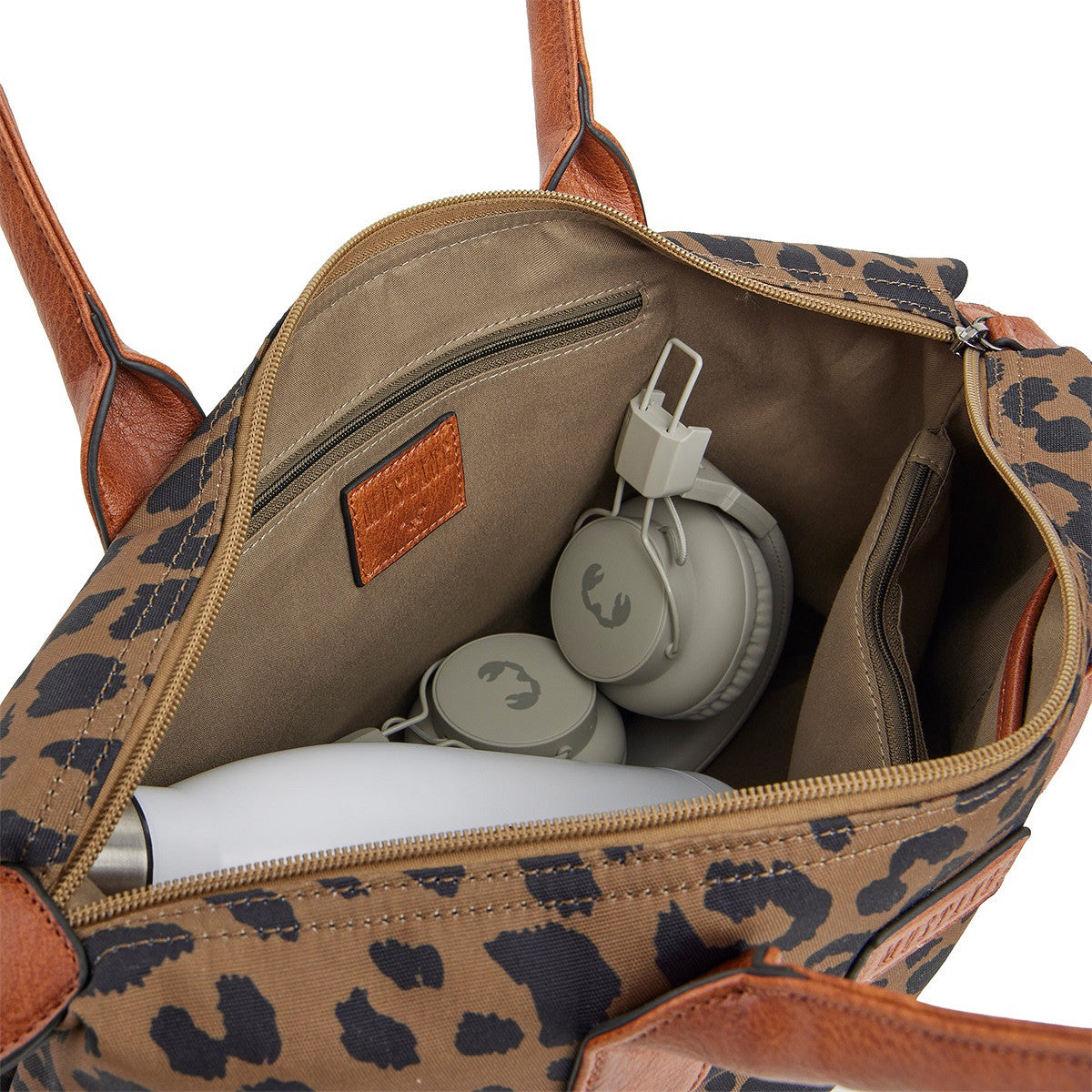 Mustang großer Damen Shopper Handtasche Umhängetasche "Limnos" Leopard brown