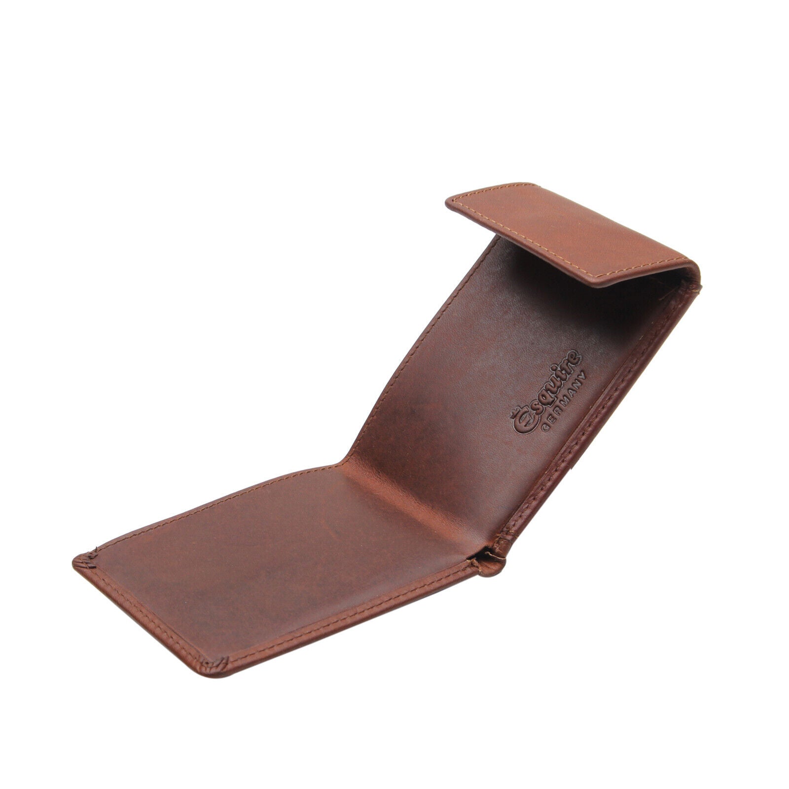Esquire Mini echt Leder Geldbörse Portemonnaie mit RFID Schutz braun