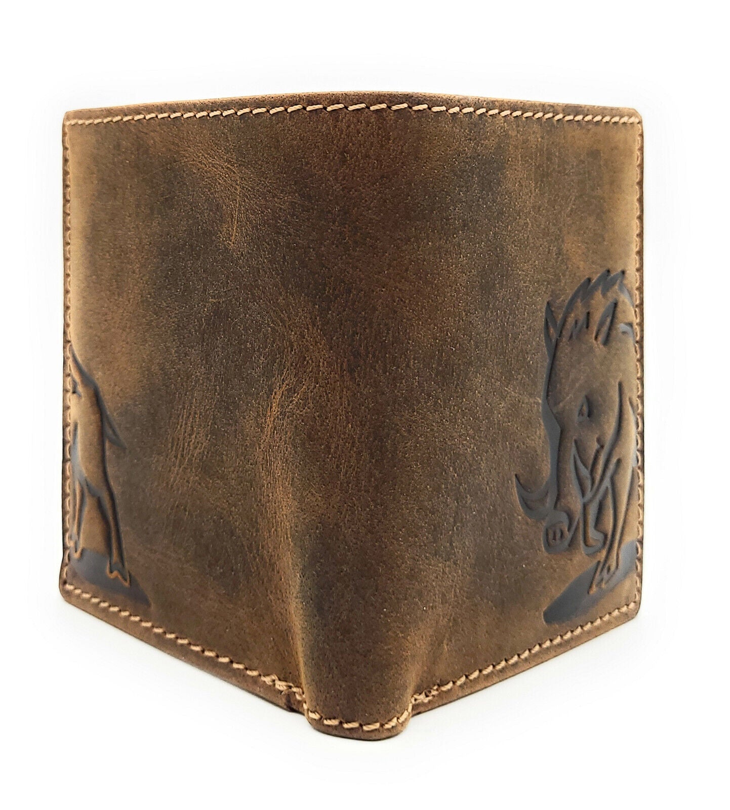 Jockey Club kleines echt Leder Portemonnaie Geldbörse Wildsau Wildschwein Eber