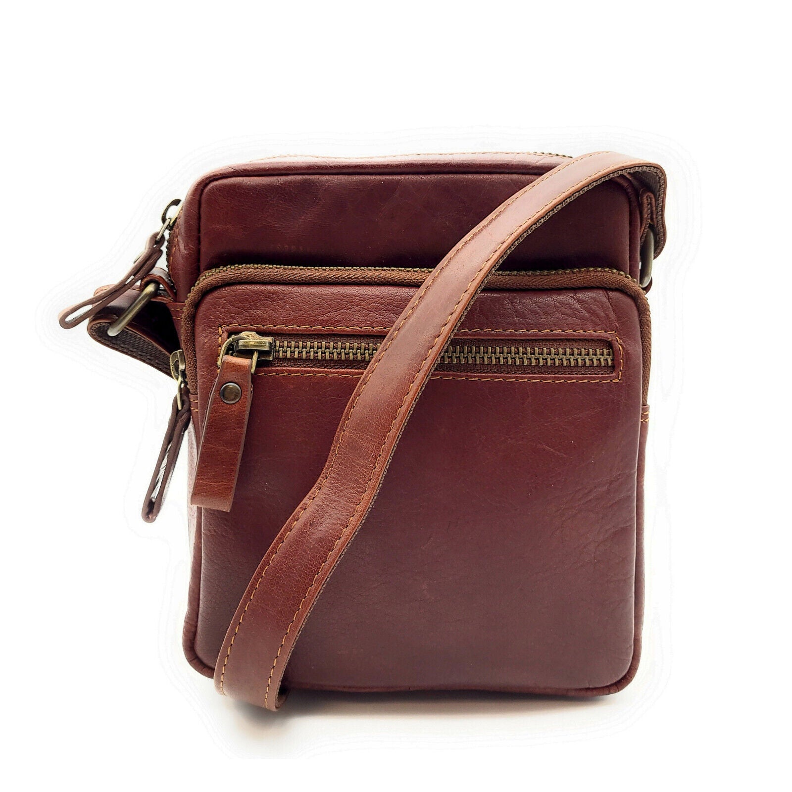 Lemasi echt Leder Herren Schultertasche Umhängetasche Crossbag Handtasche braun