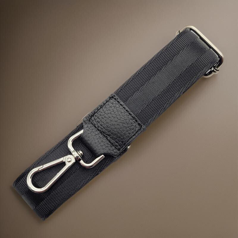 Ersatz Taschengurt Schultergurt Tragegurt Schulterriemen 4cm made in Italy schwarz silber