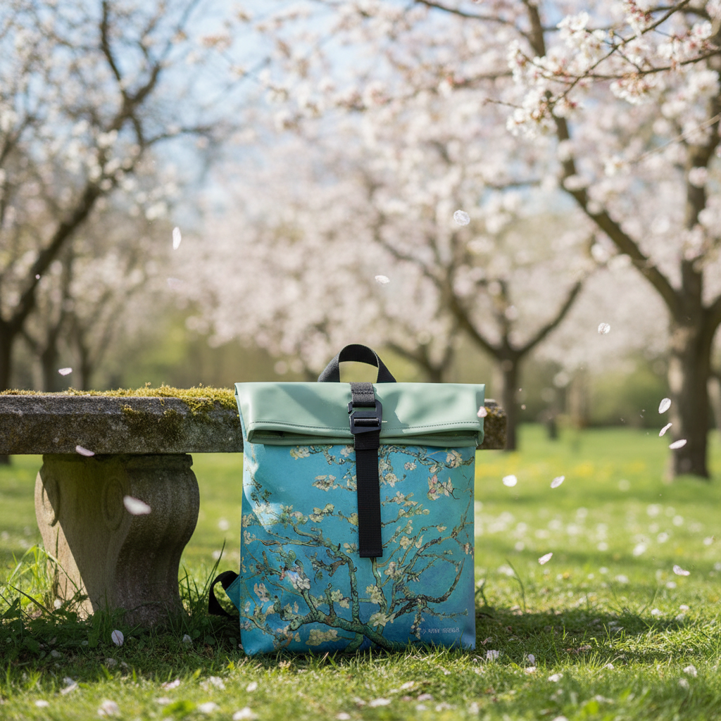 New Rebels Mart Art Roll Up City Rucksack Los Angeles Mandelblüte, Almond Blossoms wasserabweisend