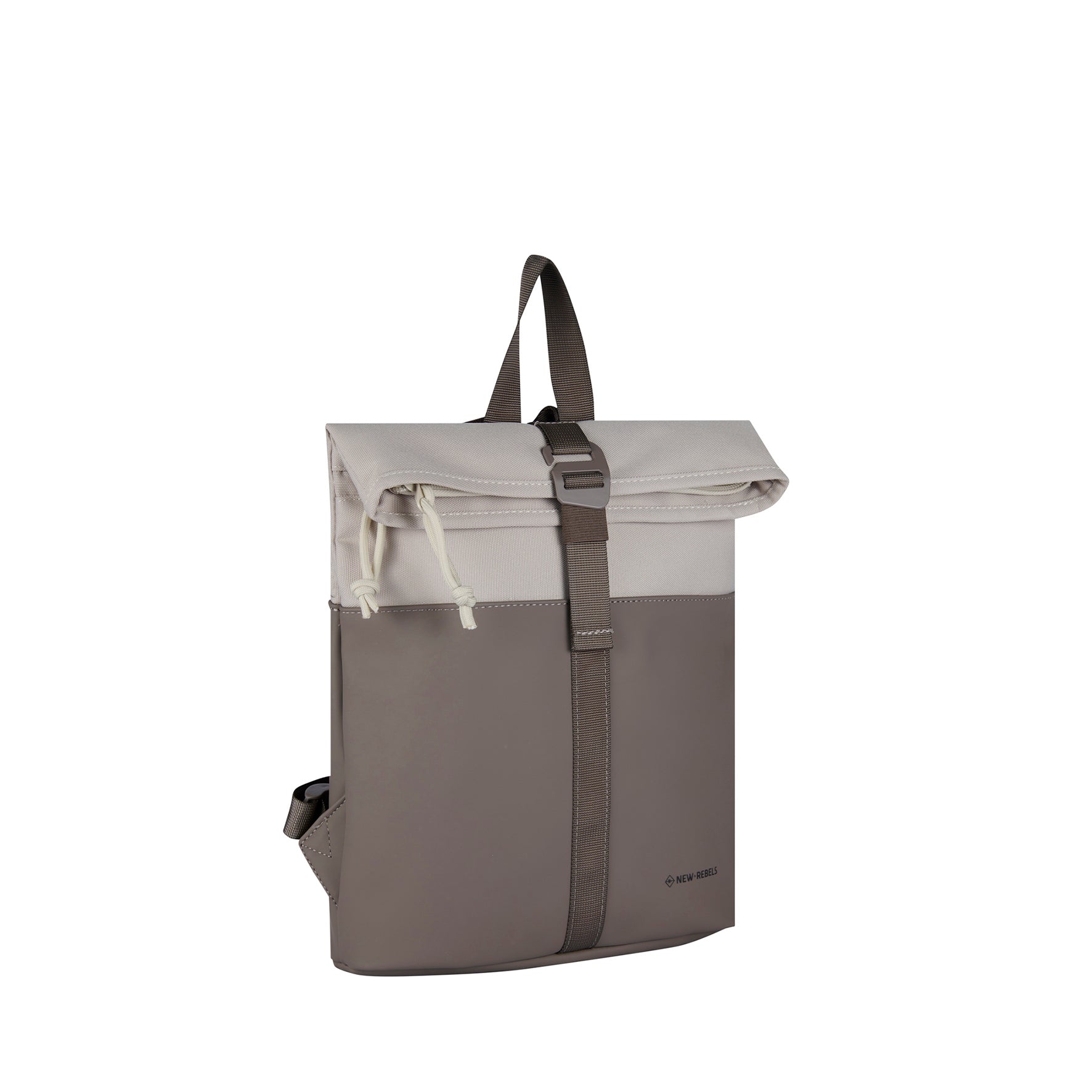 New Rebels Backham Roll Up Rolltop City Rucksack Los Angeles wasserabweisend Grau Beige