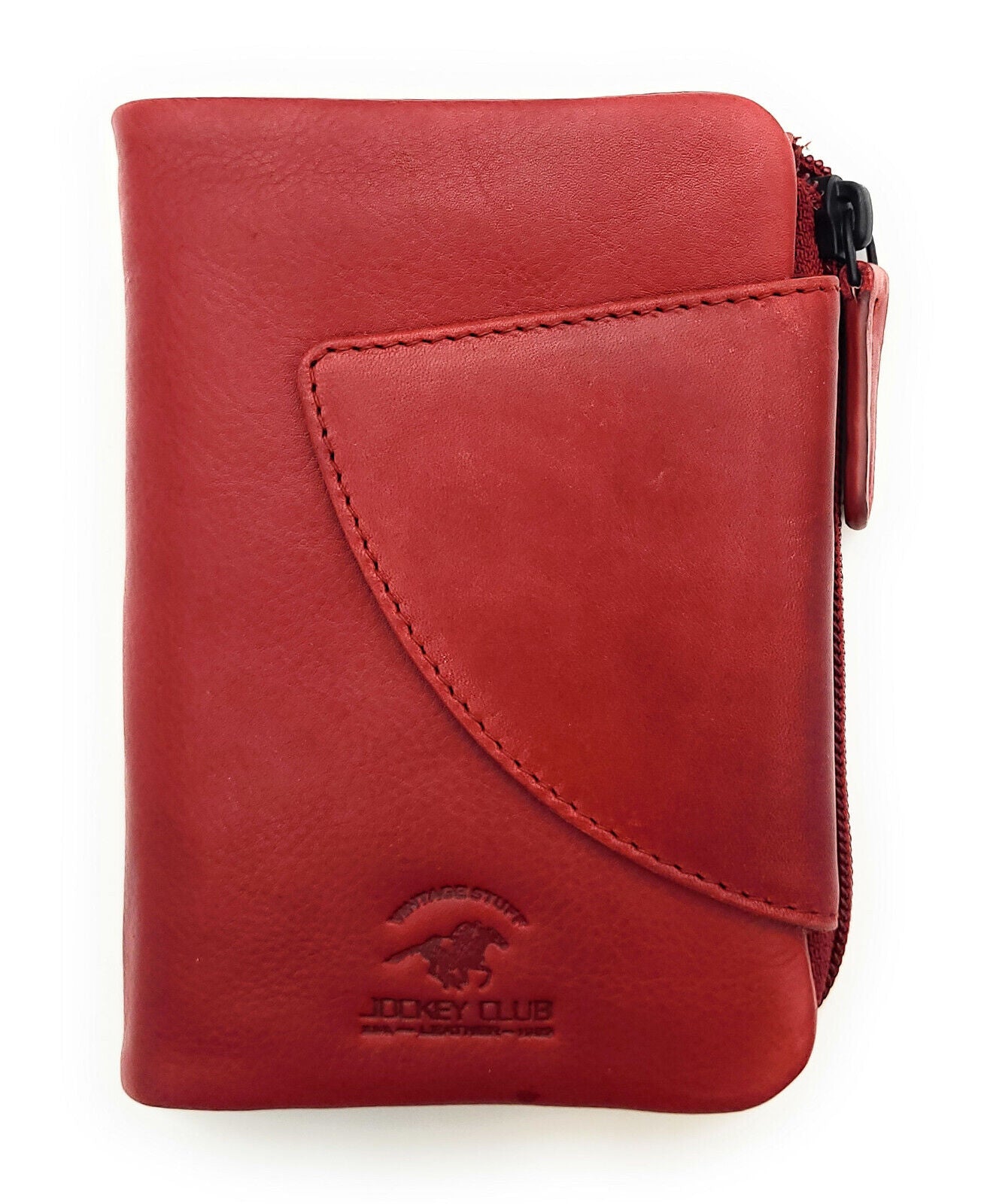 Jockey Club echt Leder Geldbörse Portemonnaie Geldbeutel mit RFID Schutz rot