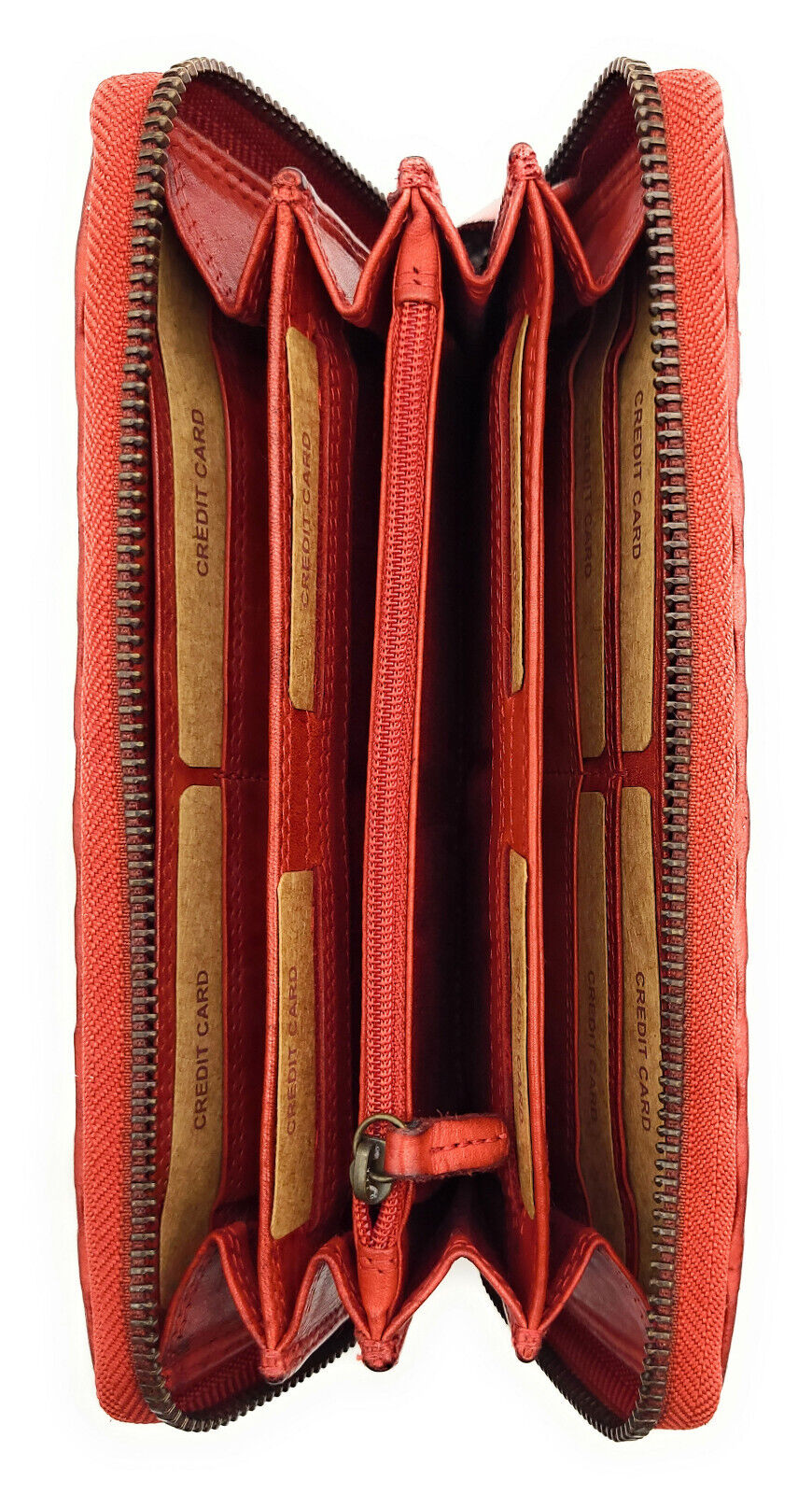 Hill Burry echt Leder Damen Geldbörse Portemonnaie Waschleder mit Nieten rot