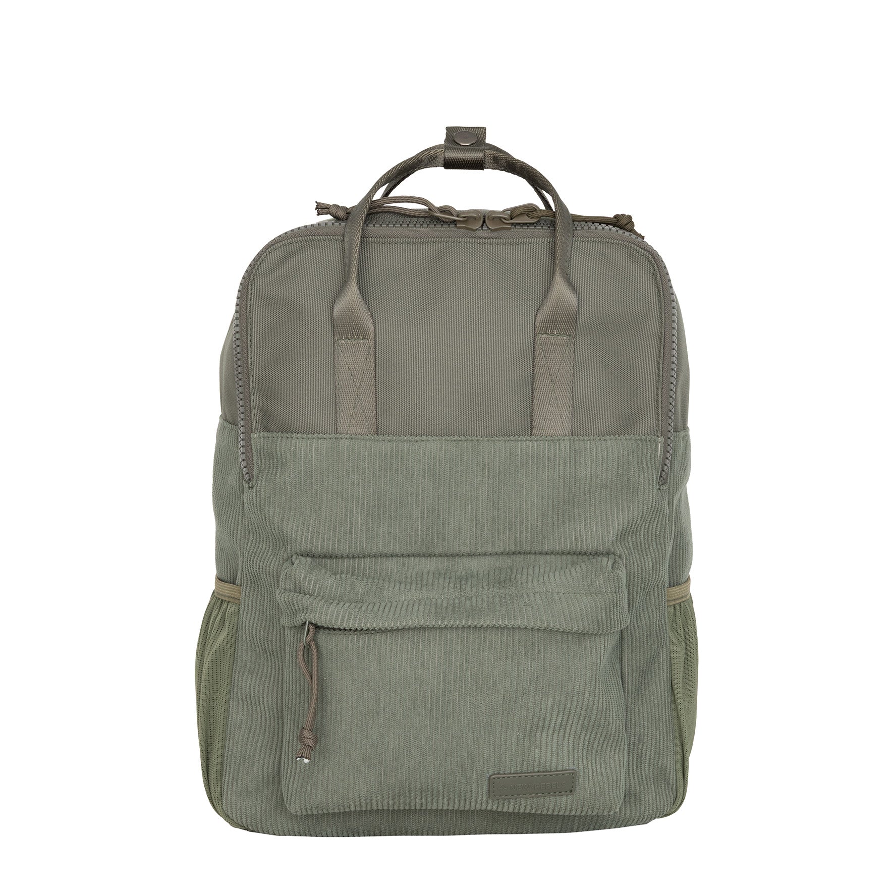 New Rebels Rucksack Ribbi Springfield mit Kordoptik und Tabletfach grün