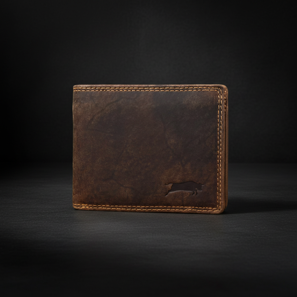 Ven Tomy Geldbörse aus Büffelleder mit RFID Schutz, Geheimfach & Reißverschlussfach – Herren Portemonnaie