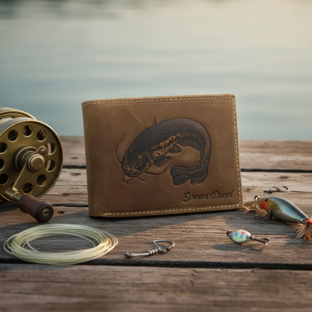 Green Deed Herren Geldbörse Hunterleder | Wels-Prägung & RFID-Schutz | Dunkelbraun | Geschenkbox