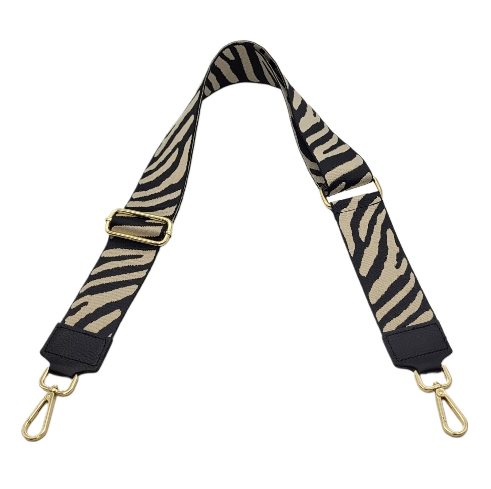 Ersatz Taschengurt Schultergurt Tragegurt Schulterriemen 5cm made in Italy beige zebra gold