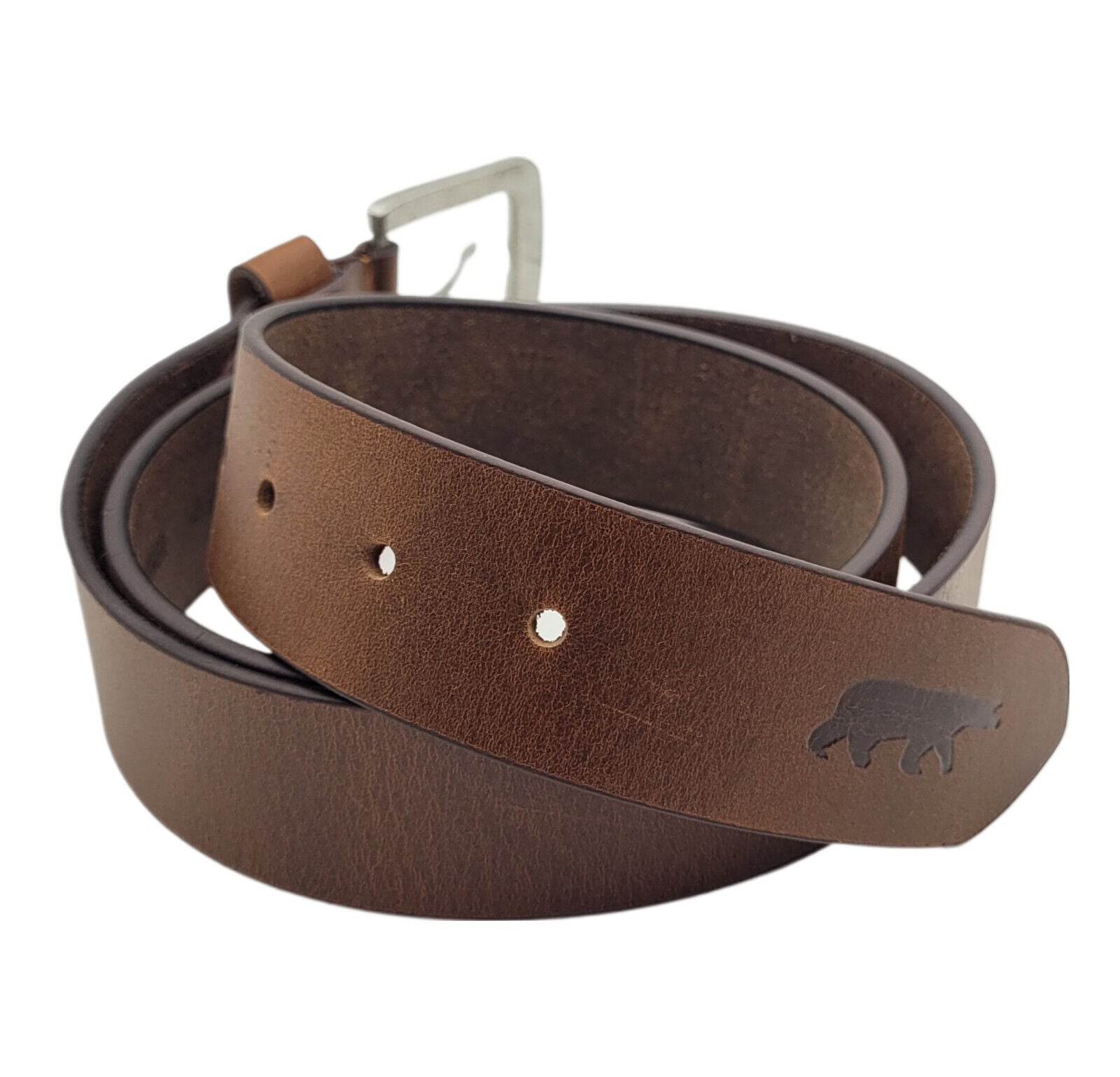 Hill Burry echt Leder Herren Gürtel 105cm (Taille) 40mm breit kürzbar Vollleder braun